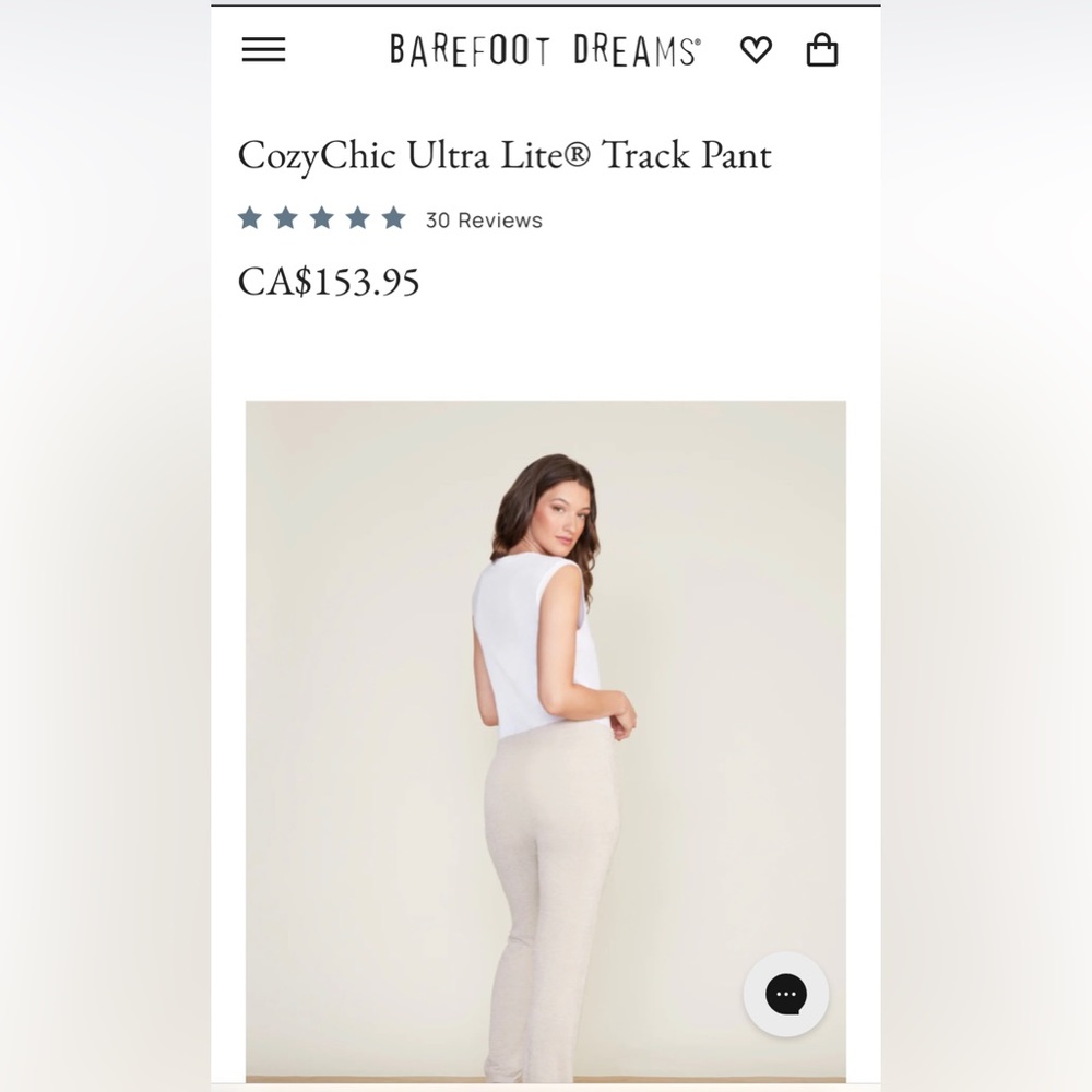 BNWOT Barefoot Dreams CozyChic Ultra Lite Track Pant